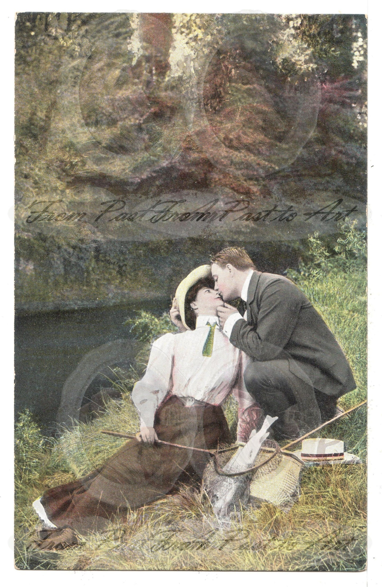 x 8 Authentic Vintage French Postcards - Unused - Valentine Love Couples - 600dpi Scans - Out of Collection of more than 400 postcards