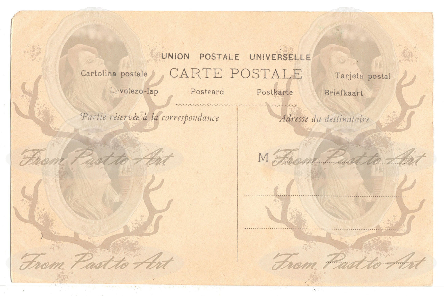 x 8 Authentic Vintage French Postcards - Unused - Valentine Love Couples - 600dpi Scans - Out of Collection of more than 400 postcards