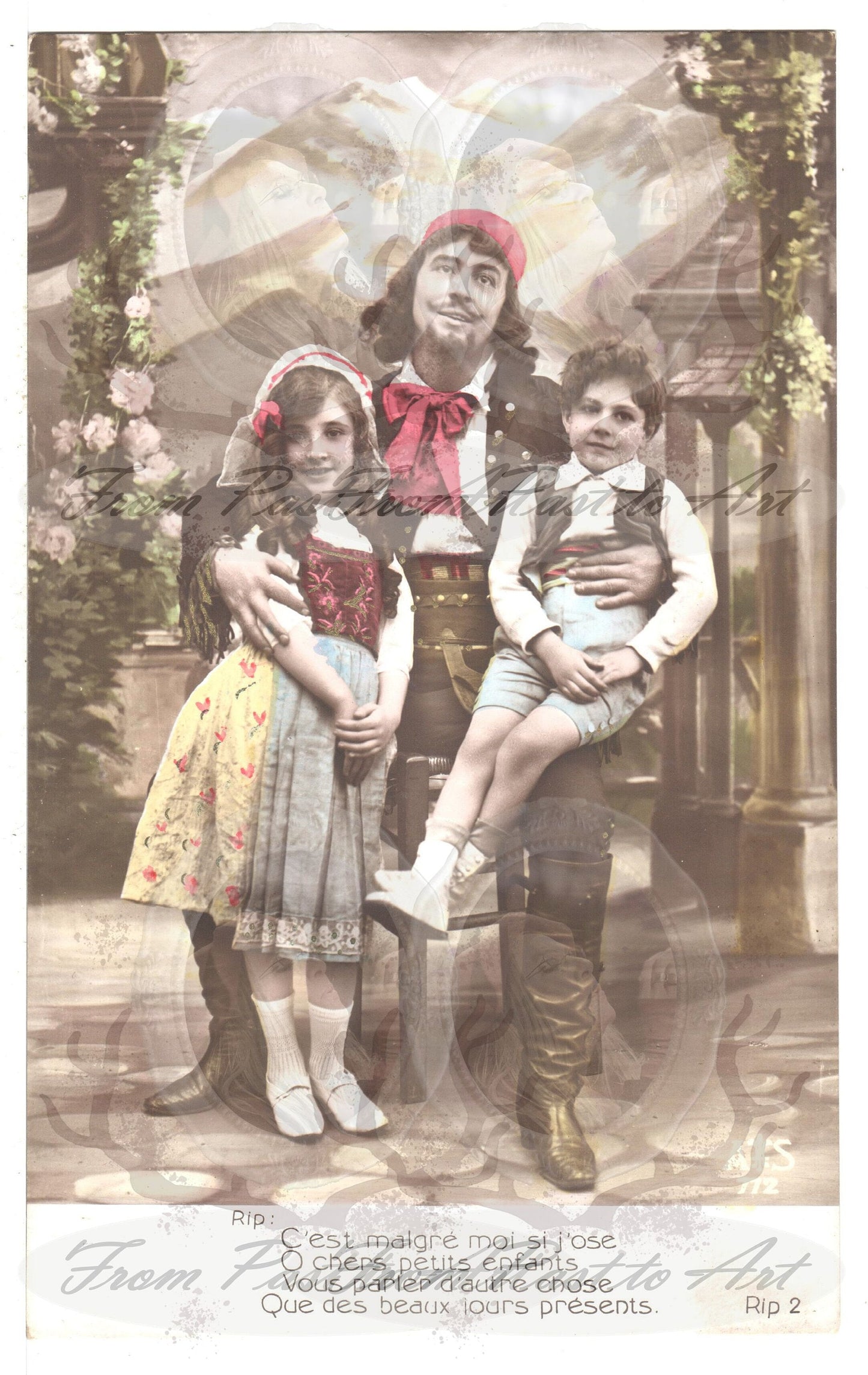 5 Authentic Vintage French, Spanish, Wallon Postcards - Unused -Love- Couples - 600dpi Scans - Out of Collection of more than 400 postcards