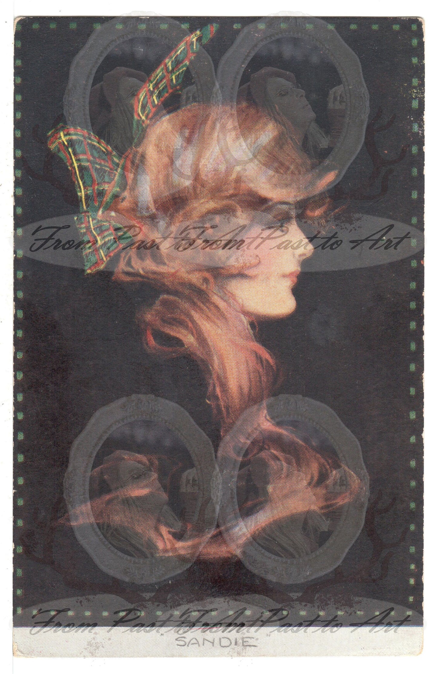 4 Authentic Vintage French Postcards - Antique - Women-Romantic-Occasions 600dpi Scans - Out of Collection of more than 400 postcards