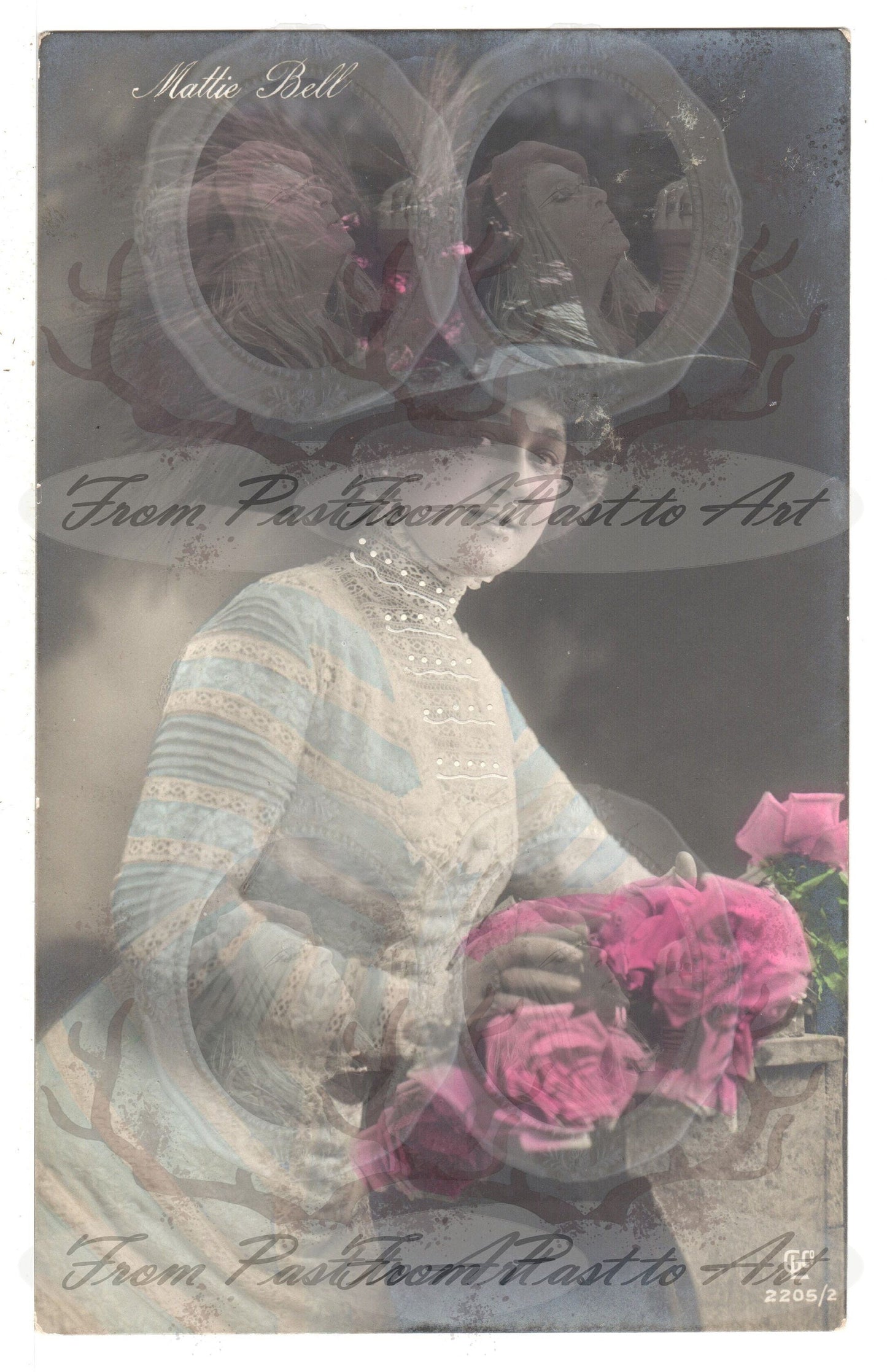 x 8 Authentic Vintage French Postcards - Handwritten Antique - Women-Romantic-Occasions 600dpi Scans - Out of Collection of more than 400 postcards