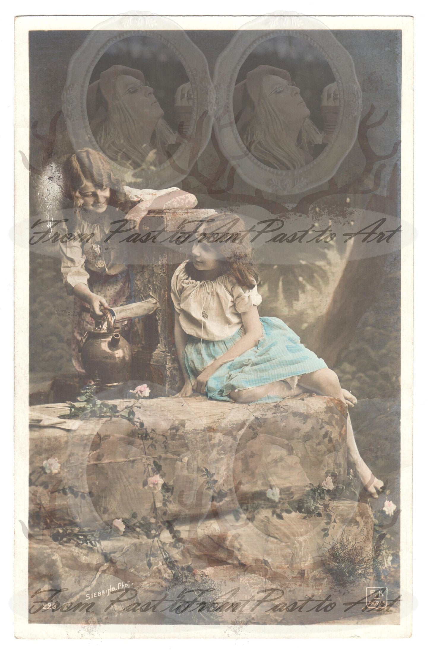x 8 Authentic Vintage French Postcards - Handwritten Antique - New Year- Baby-Children-Occasions- 600dpi Scans - Out of Collection of more than 400 postcards