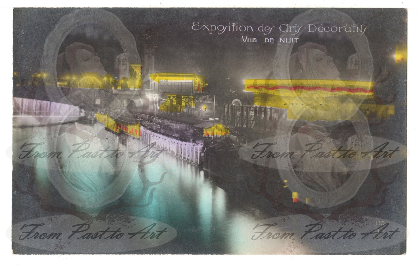 x 8 Authentic Vintage French Postcards - Unused - Humouristic Thank you Expo Art France 600dpi Scans - Out of Collection of more than 400 postcards
