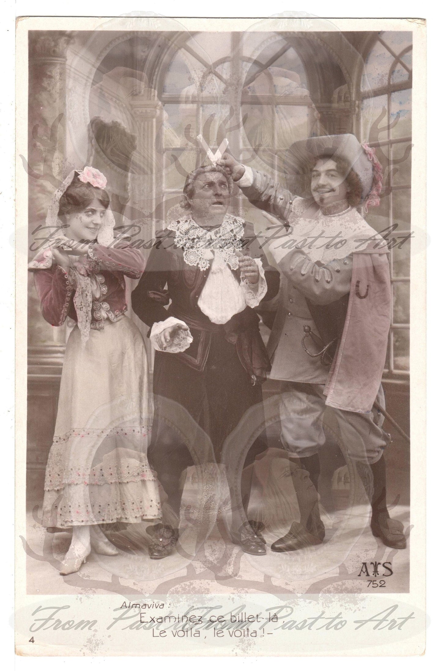 x 8 Authentic Vintage French Postcards - Unused - Humouristic Thank you Expo Art France 600dpi Scans - Out of Collection of more than 400 postcards