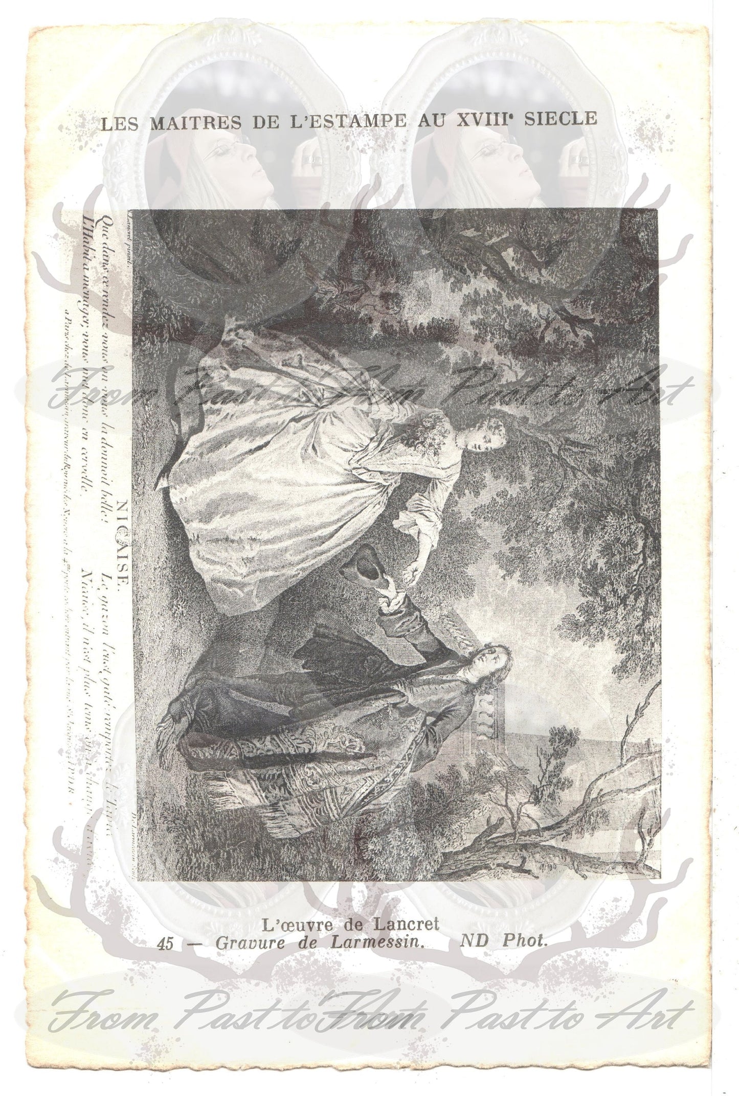 x 8 Authentic Vintage French Postcards - Unused - Les Maitres de L'estampe - 600dpi Scans - Out of Collection of more than 400 postcards