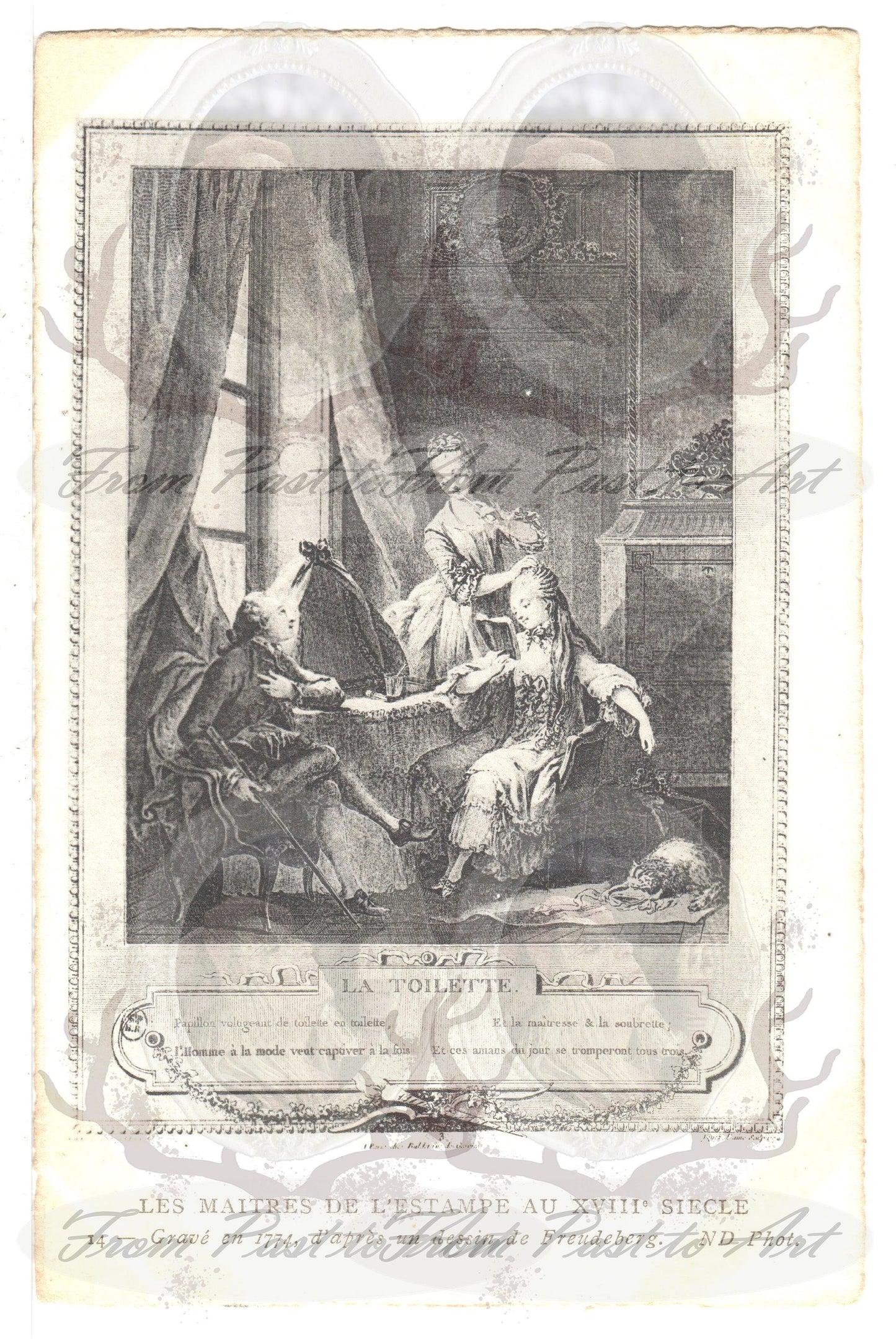 x 8 Authentic Vintage French Postcards - Unused - Les Maitres de L'estampe - 600dpi Scans - Out of Collection of more than 400 postcards