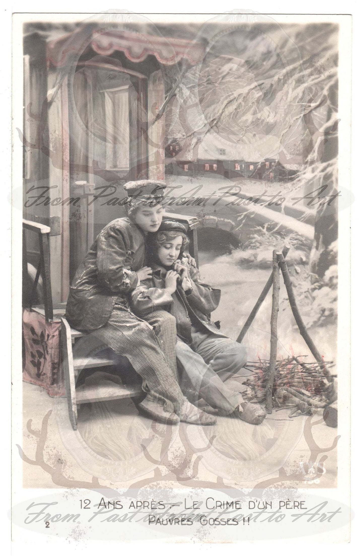 x 8 Authentic Vintage French Postcards - Handwritten Antique - Baby-Children- Easter- Occasions- 600dpi Scans - Out of Collection of more than 400 postcards