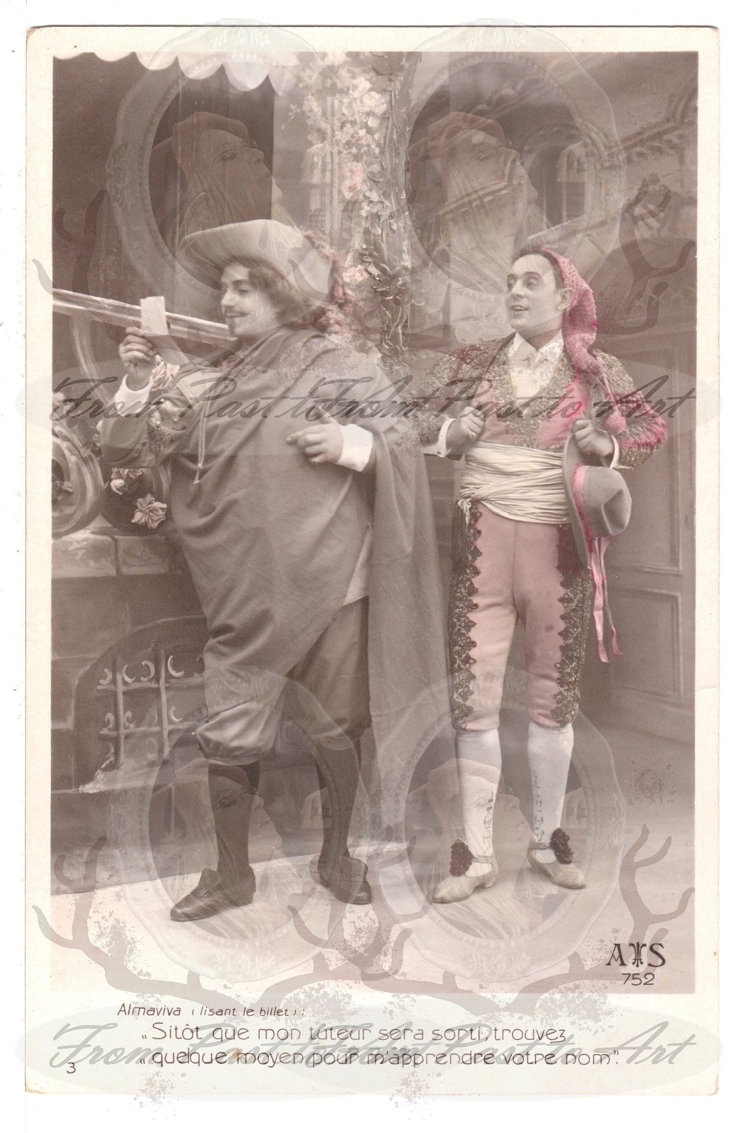 x 8 Authentic Vintage French Postcards - Unused - Humouristic Thank you Expo Art France 600dpi Scans - Out of Collection of more than 400 postcards