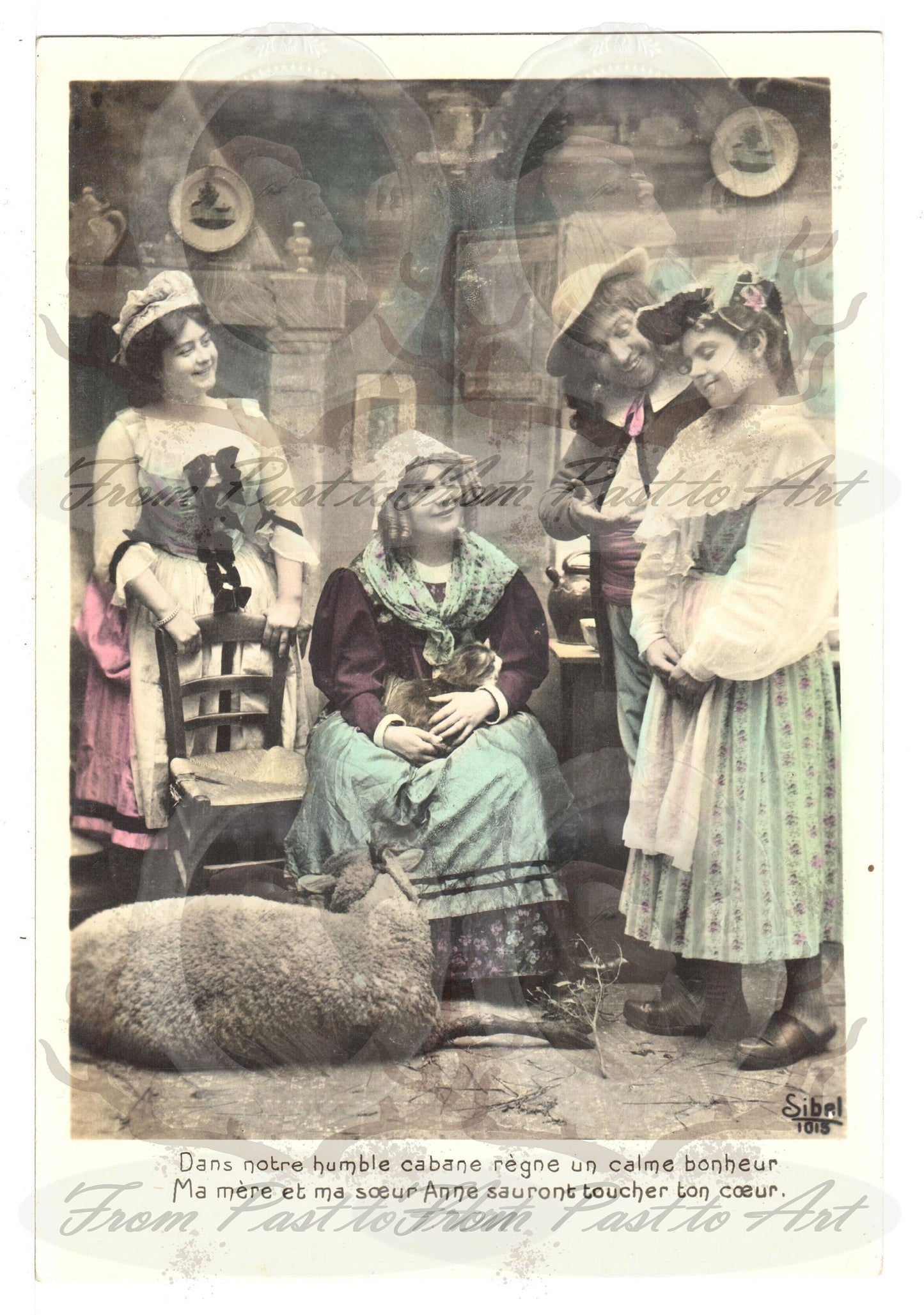 x 8 Authentic Vintage French Postcards - Unused - Valentine Love Couples - 600dpi Scans - Out of Collection of more than 400 postcards
