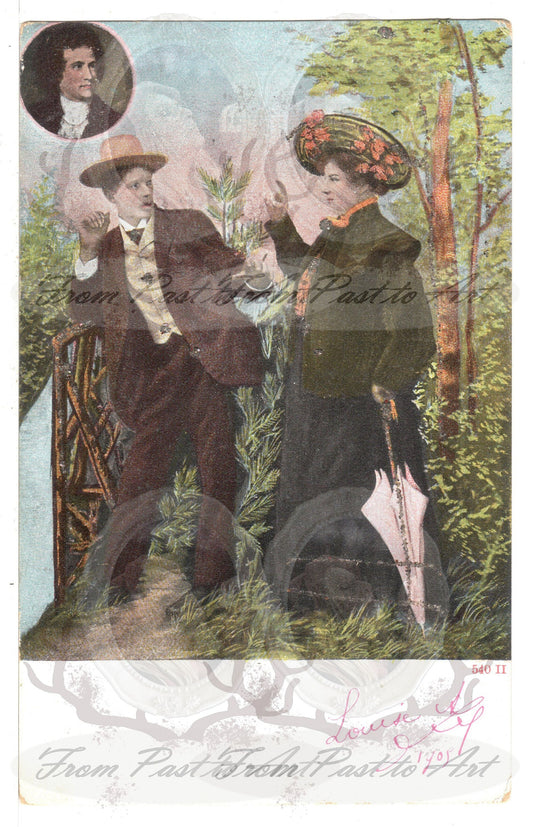 x 8 Authentic Vintage French Postcards - Unused - Valentine Love Couples - 600dpi Scans - Out of Collection of more than 400 postcards
