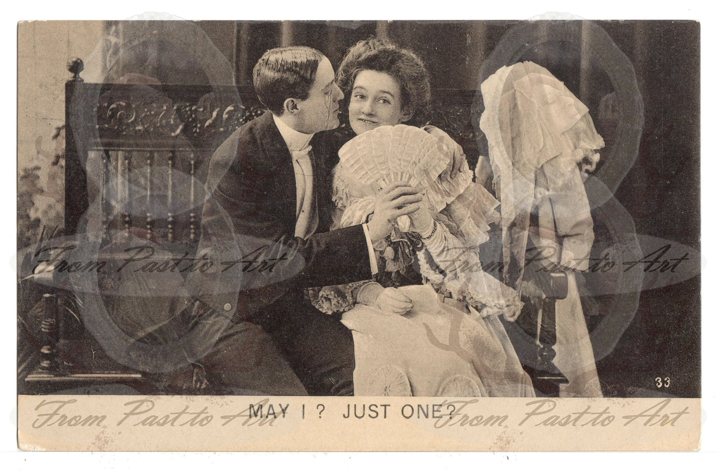 x 8 Authentic Vintage French Postcards - Unused - Valentine Love Couples - 600dpi Scans - Out of Collection of more than 400 postcards