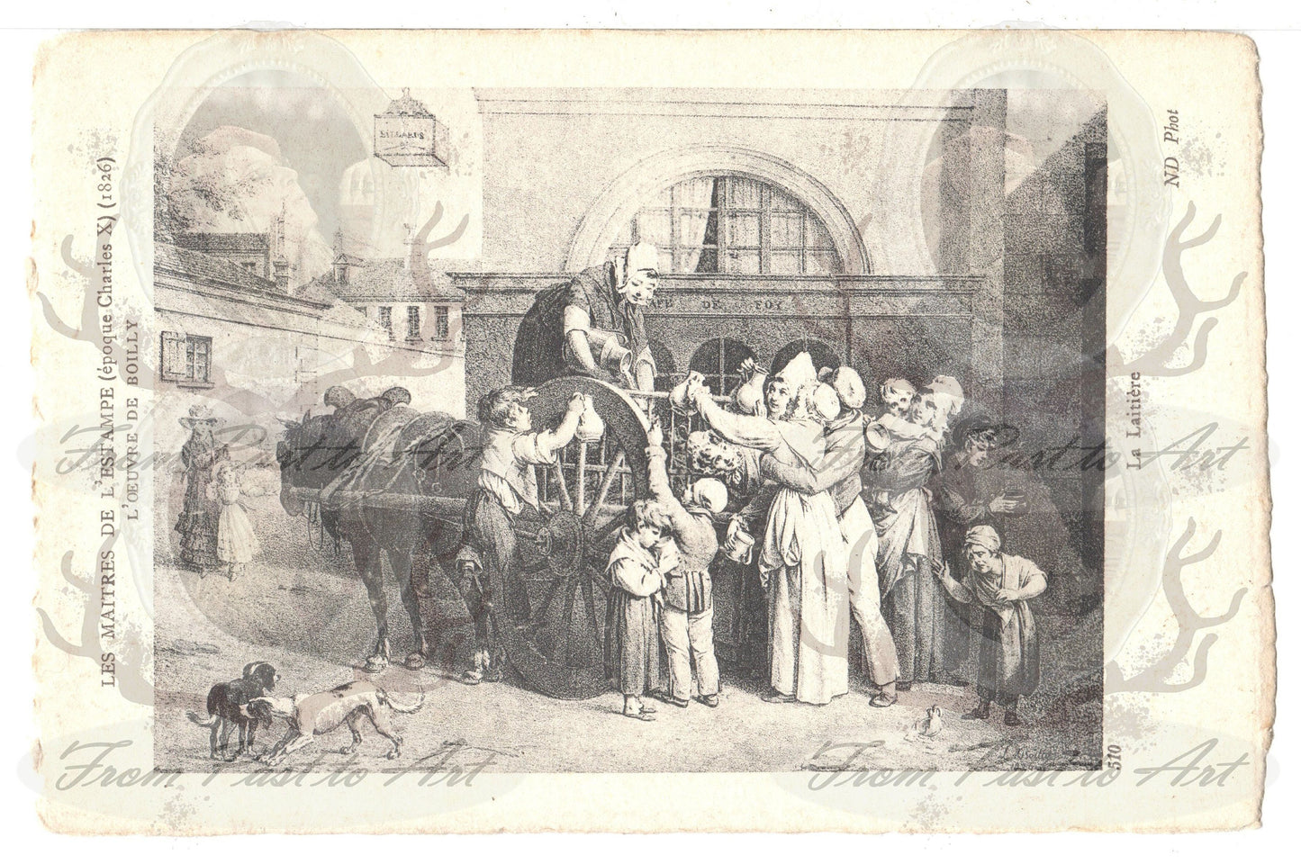 x 8 Authentic Vintage French Postcards - Unused - Les Maitres de L'estampe - 600dpi Scans - Out of Collection of more than 400 postcards