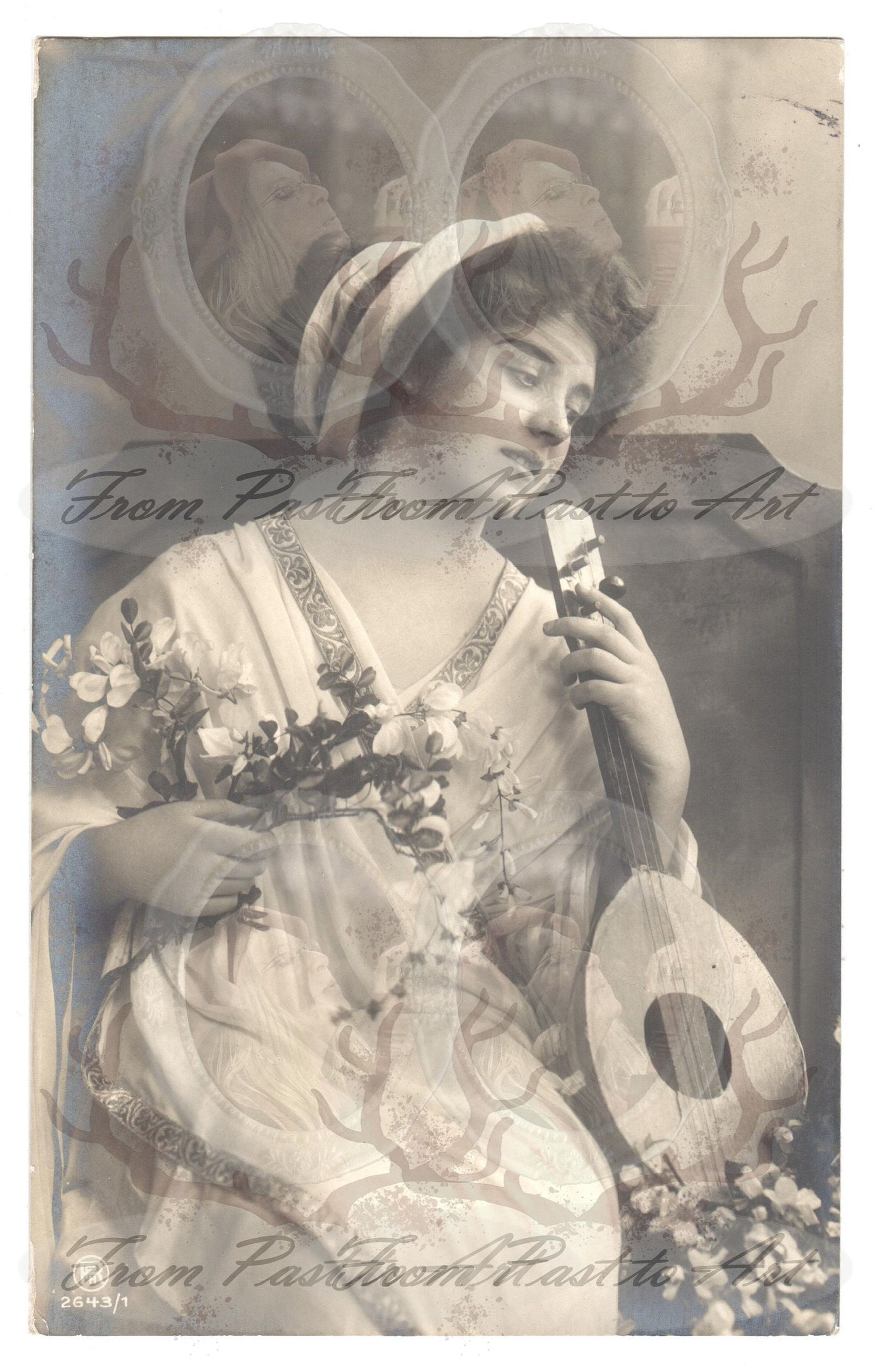 x 8 Authentic Vintage French Postcards - Handwritten Antique - Women-Romantic-Occasions 600dpi Scans - Out of Collection of more than 400 postcards
