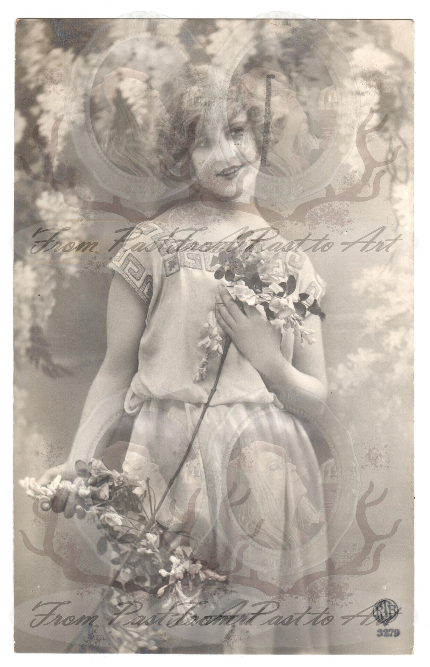 x 8 Authentic Vintage French Postcards - Handwritten Antique - Women-Romantic-Occasions 600dpi Scans - Out of Collection of more than 400 postcards