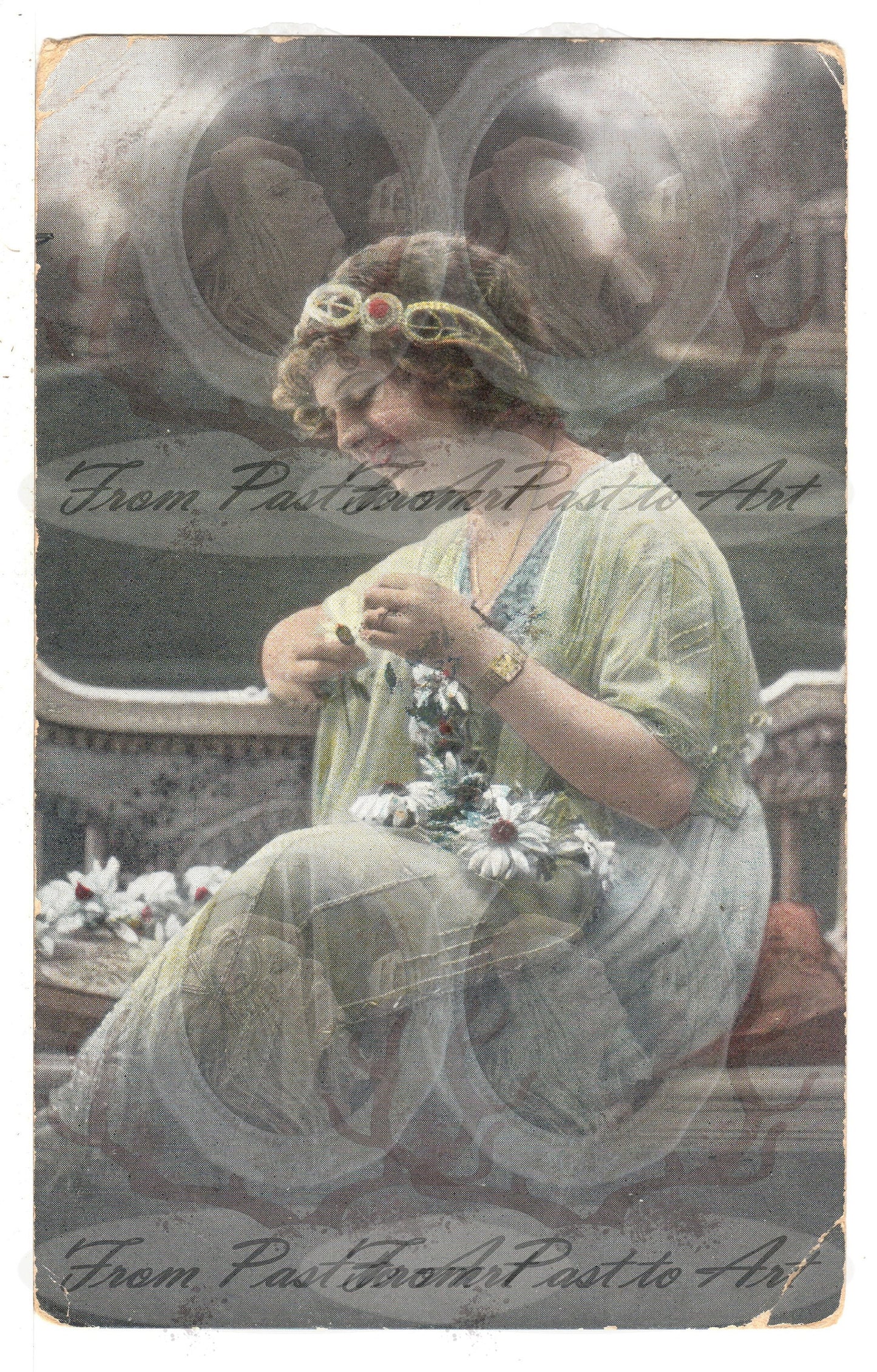 x 8 Authentic Vintage French Postcards - Handwritten Antique - Women-Romantic-Occasions 600dpi Scans - Out of Collection of more than 400 postcards