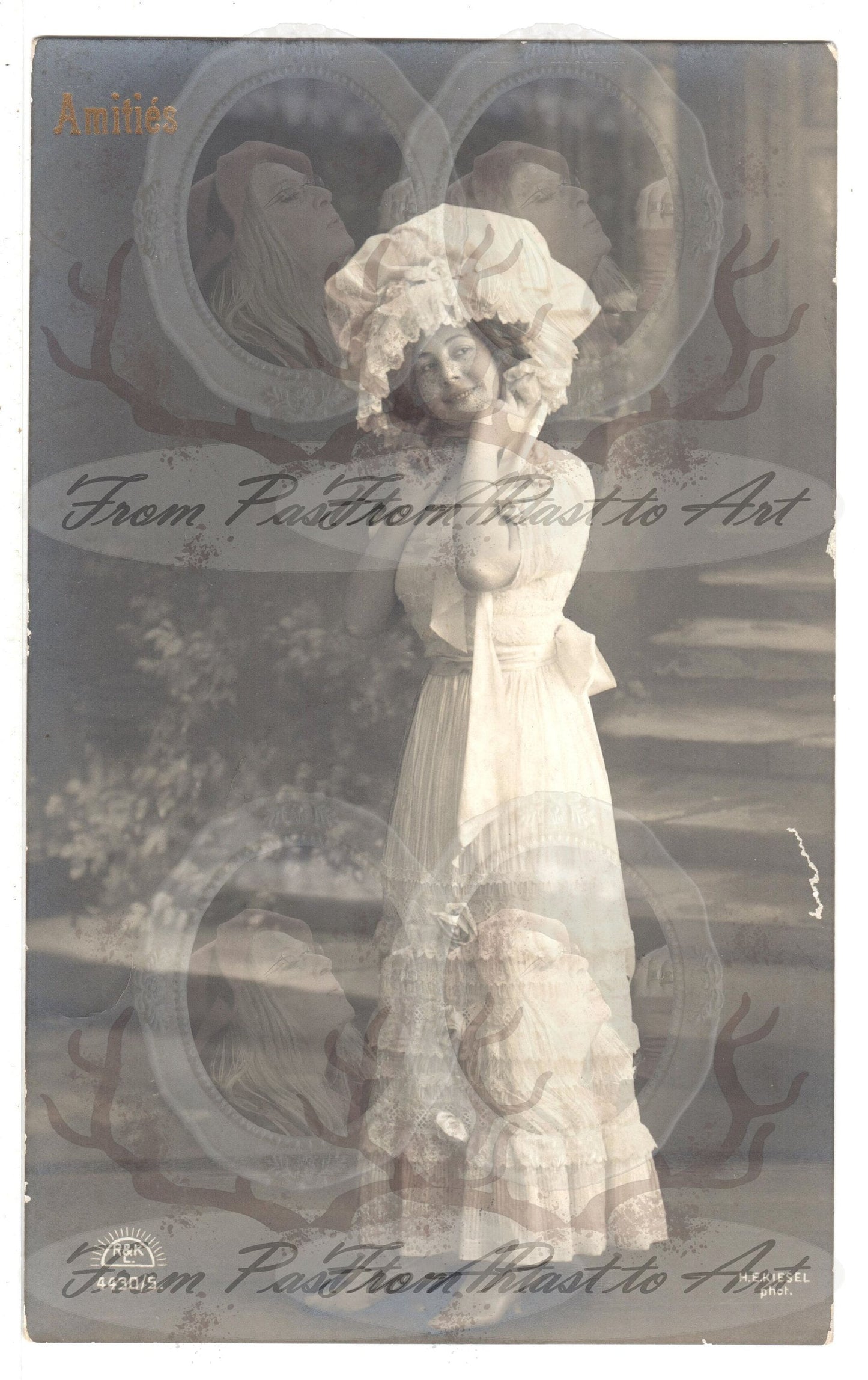 x 8 Authentic Vintage French Postcards - Handwritten Antique - Women-Romantic-Occasions 600dpi Scans - Out of Collection of more than 400 postcards