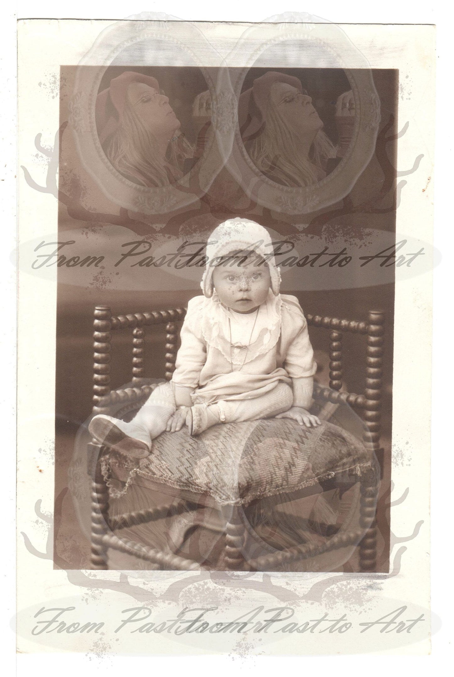 x 8 Authentic Vintage French Postcards - Handwritten Antique - Baby-Children- Easter- Occasions- 600dpi Scans - Out of Collection of more than 400 postcards