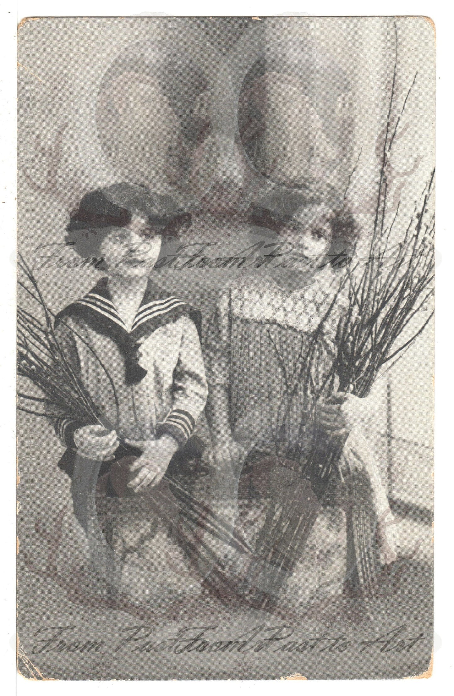 x 8 Authentic Vintage French Postcards - Handwritten Antique - Baby-Children- boys- girls- Occasions- 600dpi Scans - Out of Collection of more than 400 postcards