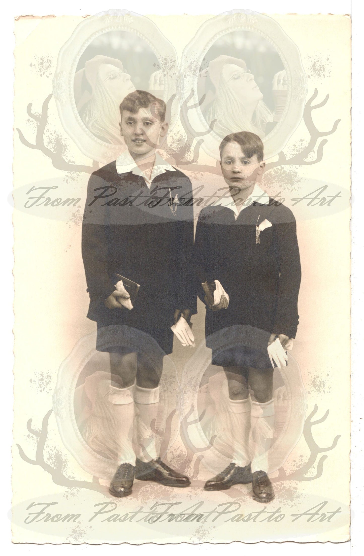 x 8 Authentic Vintage French Postcards - Handwritten Antique - Baby-Children- boys- girls- Occasions- 600dpi Scans - Out of Collection of more than 400 postcards
