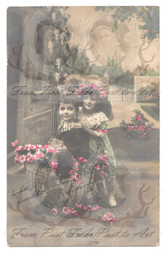 x 8 Authentic Vintage French Postcards - Handwritten Antique - Baby-Children-Occasions- 600dpi Scans - Out of Collection of more than 400 postcards