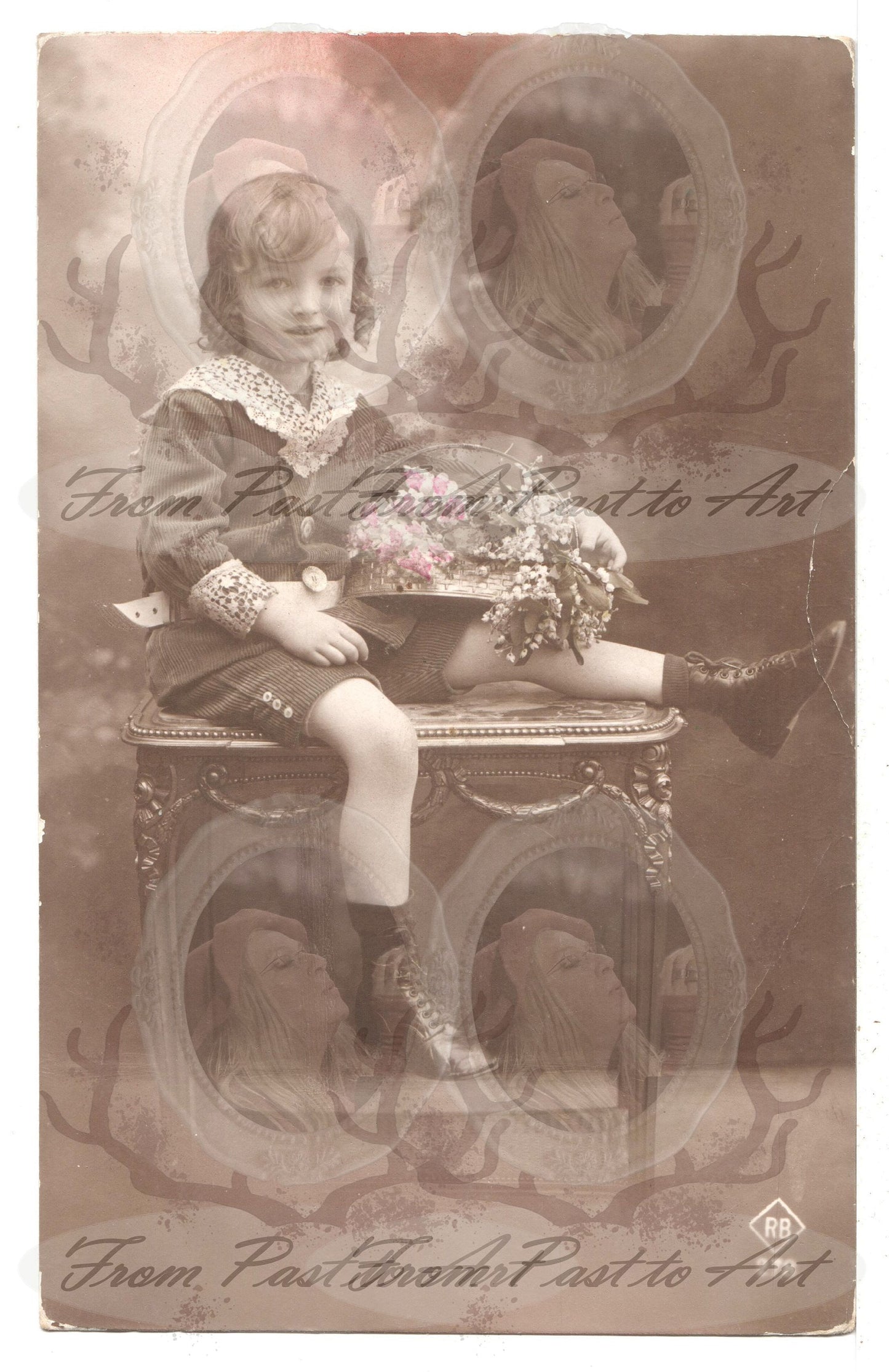 x 8 Authentic Vintage French Postcards - Handwritten Antique - Baby-Children-Occasions- Easter 600dpi Scans - Out of Collection of more than 400 postcards
