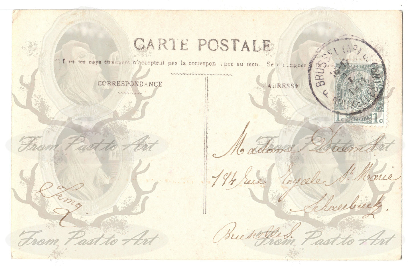 x 8 Authentic Vintage French Postcards - Handwritten Antique - Happy New Year- Holidays - Greetings- Children-600dpi Scans - Out of Collection of more than 400 postcards