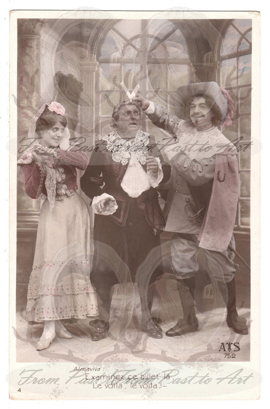 x 8 Authentic Vintage French Postcards - Unused - Humouristic Thank you Expo Art France 600dpi Scans - Out of Collection of more than 400 postcards