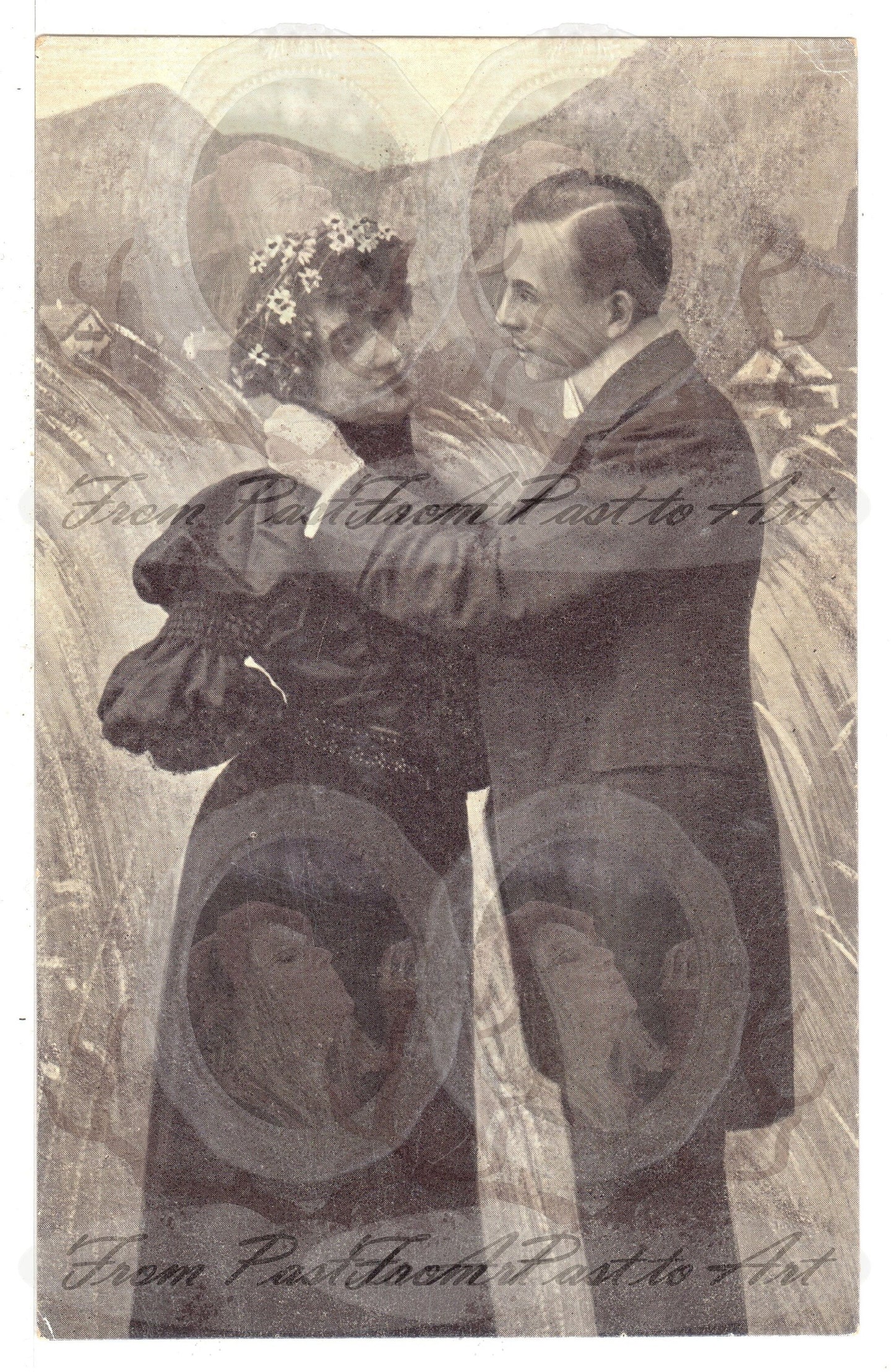 x 8 Authentic Vintage French Postcards - Unused - Valentine Love Couples - 600dpi Scans - Out of Collection of more than 400 postcards