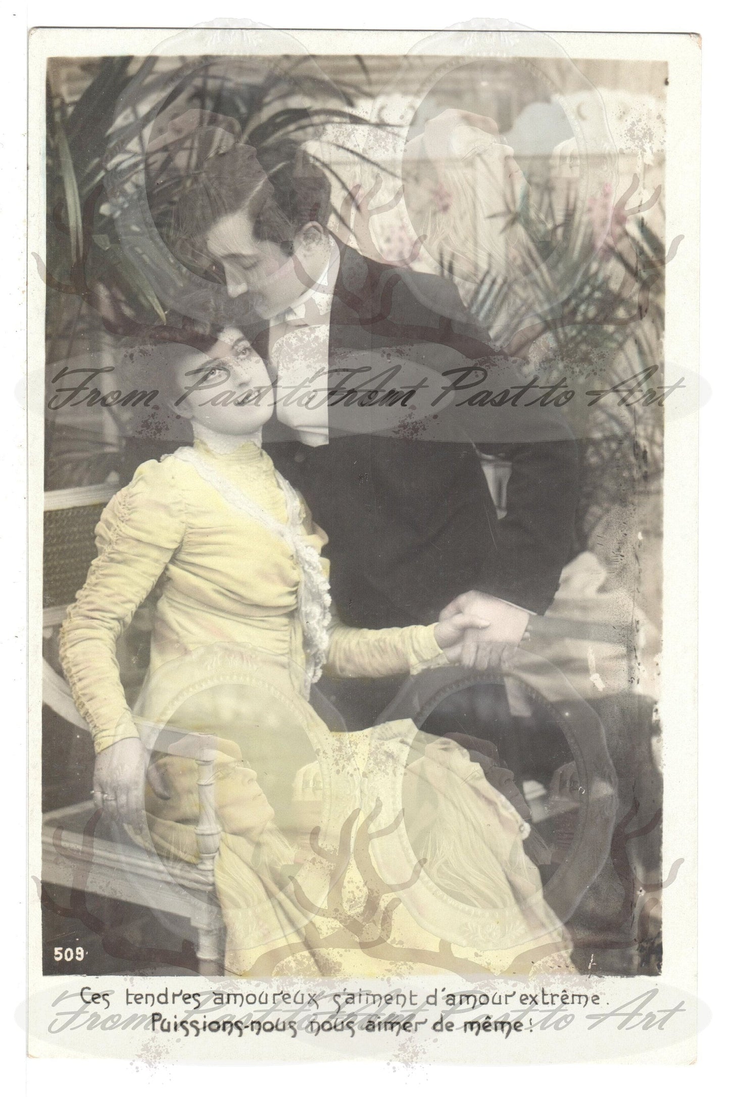 x 8 Authentic Vintage French Postcards - Unused - Valentine Love Couples - 600dpi Scans - Out of Collection of more than 400 postcards
