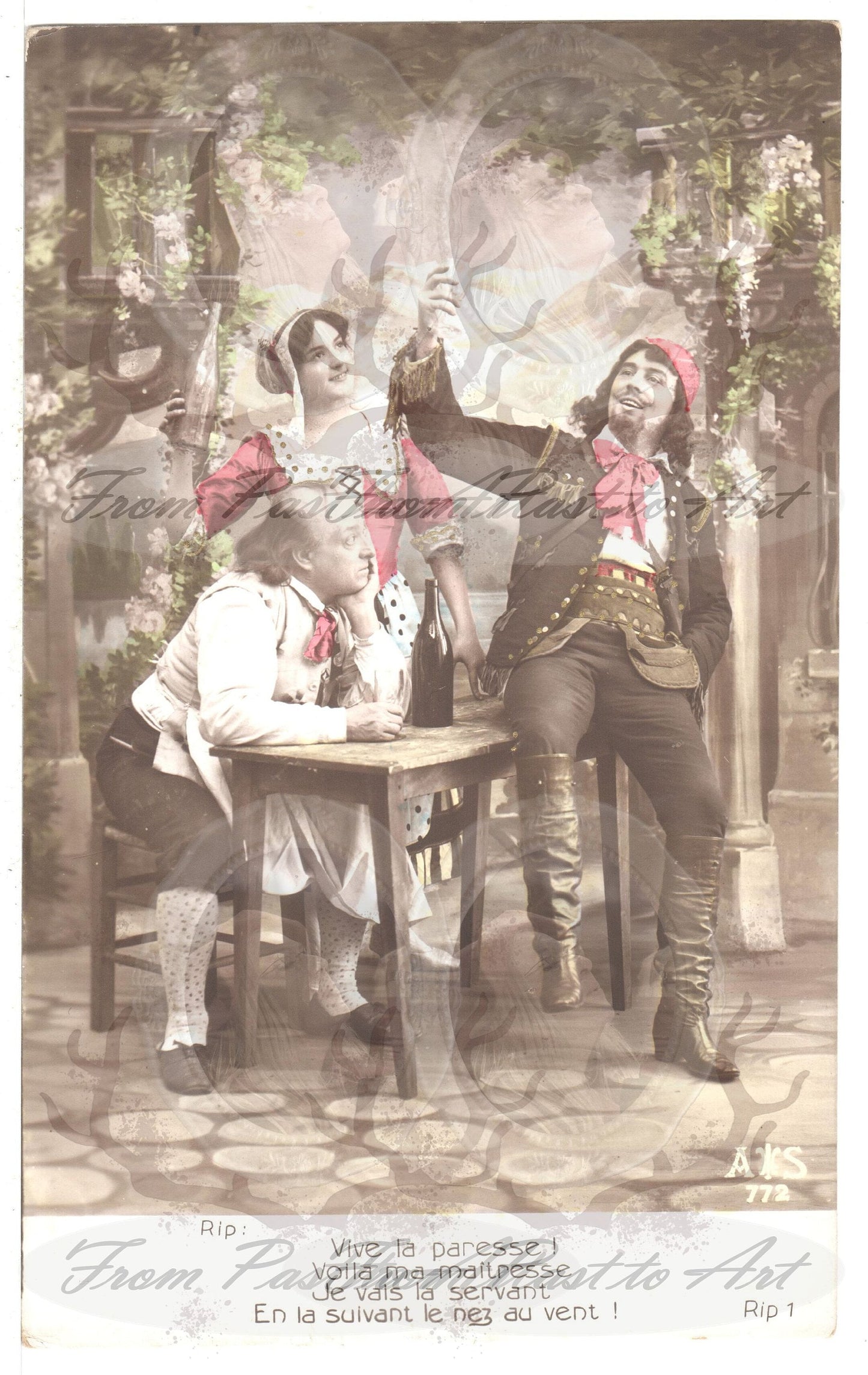 5 Authentic Vintage French, Spanish, Wallon Postcards - Unused -Love- Couples - 600dpi Scans - Out of Collection of more than 400 postcards