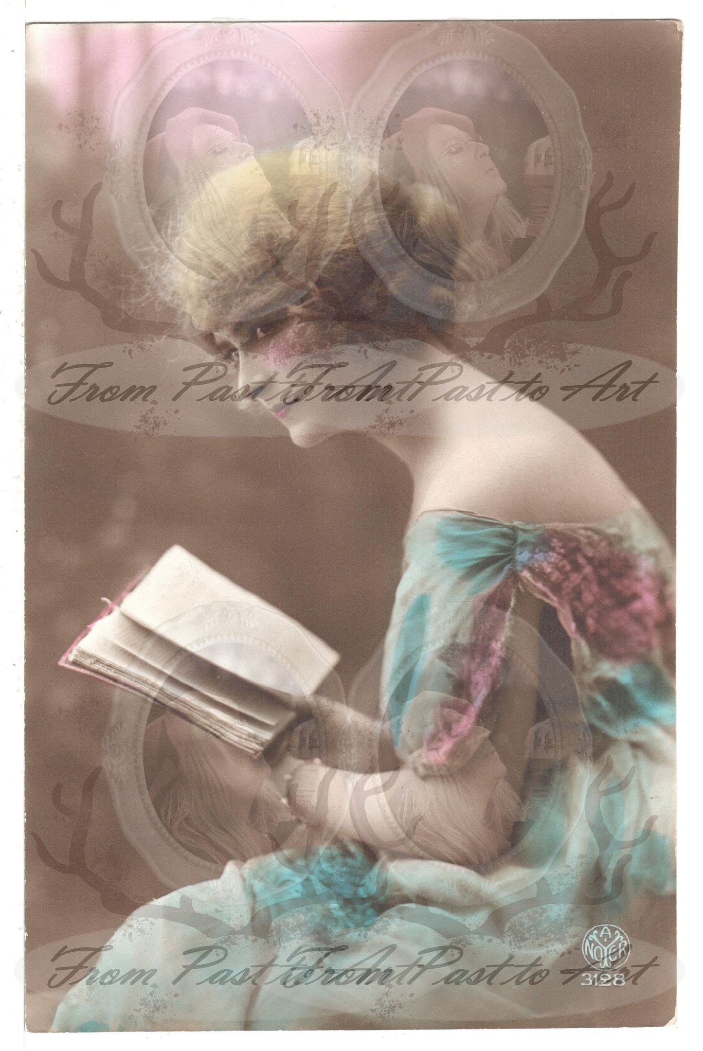 x 8 Authentic Vintage French Postcards - Unused - Woman-Horse-Love- Romantic-Occasions 600dpi Scans - Out of Collection of more than 400 postcards