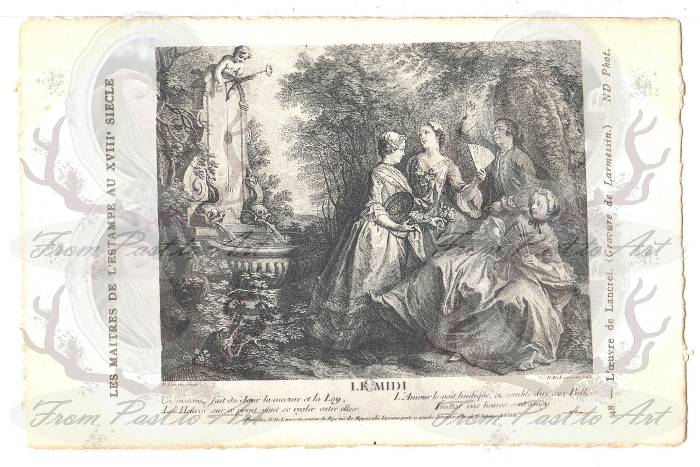 x 8 Authentic Vintage French Postcards - Unused - Les Maitres de L'estampe - 600dpi Scans - Out of Collection of more than 400 postcards