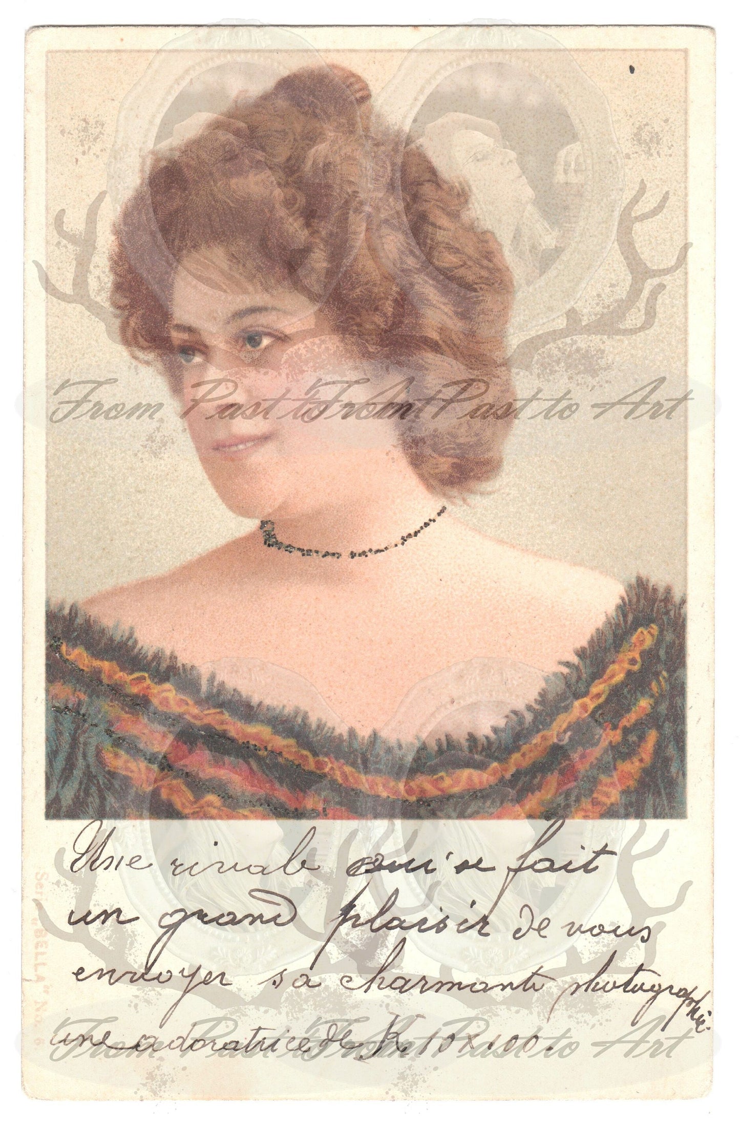 x 8 Authentic Vintage French Postcards - Handwritten Antique - Women-Romantic-Occasions 600dpi Scans - Out of Collection of more than 400 postcards