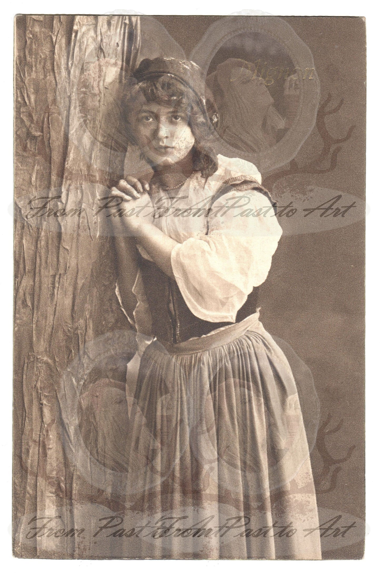 x 8 Authentic Vintage French Postcards - Handwritten Antique - Women-Romantic-Occasions 600dpi Scans - Out of Collection of more than 400 postcards