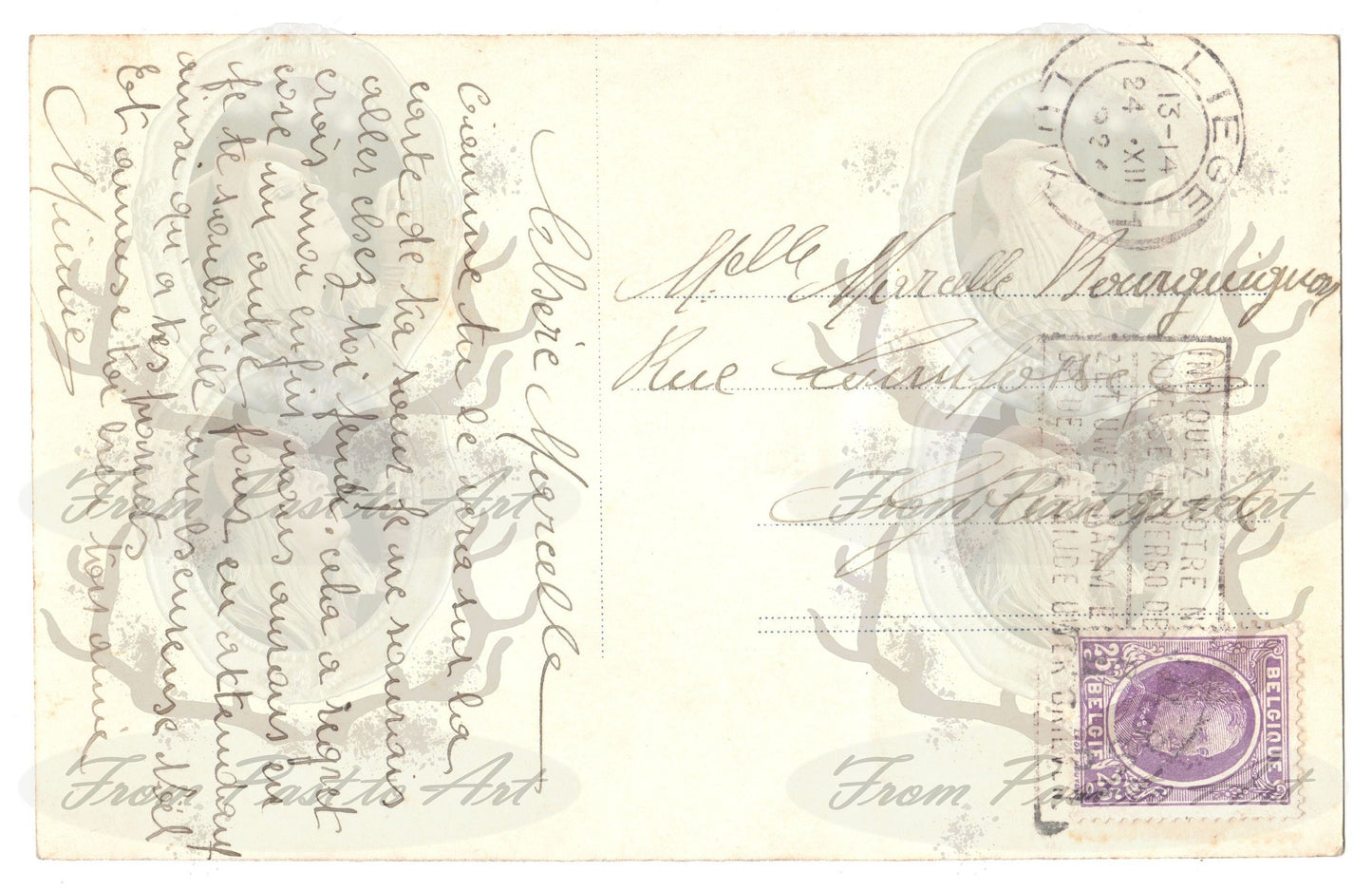 x 8 Authentic Vintage French Postcards - Handwritten Antique - Women-Romantic-Occasions 600dpi Scans - Out of Collection of more than 400 postcards
