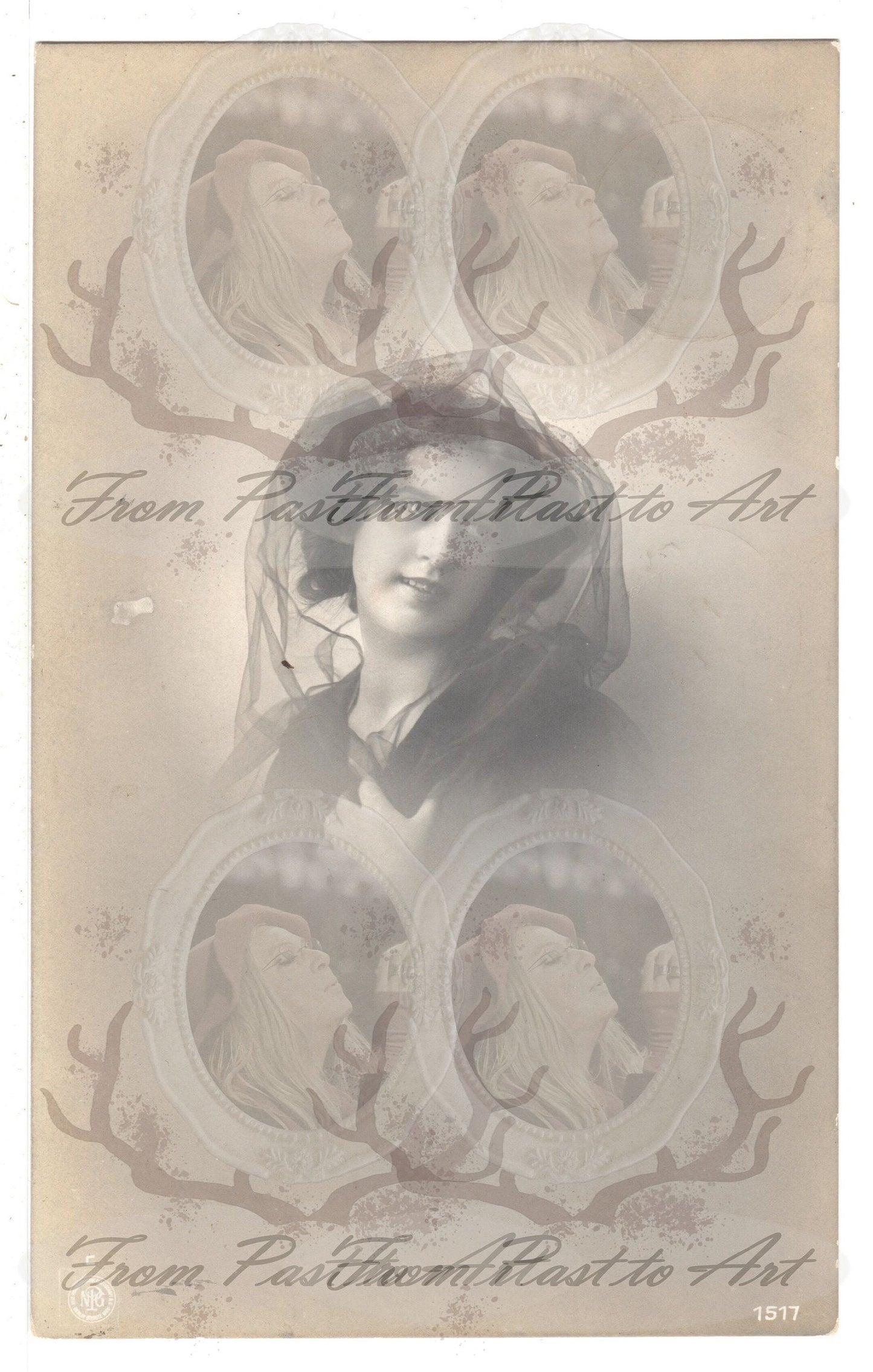 x 8 Authentic Vintage French Postcards - Handwritten Antique - Women-Romantic-Occasions 600dpi Scans - Out of Collection of more than 400 postcards