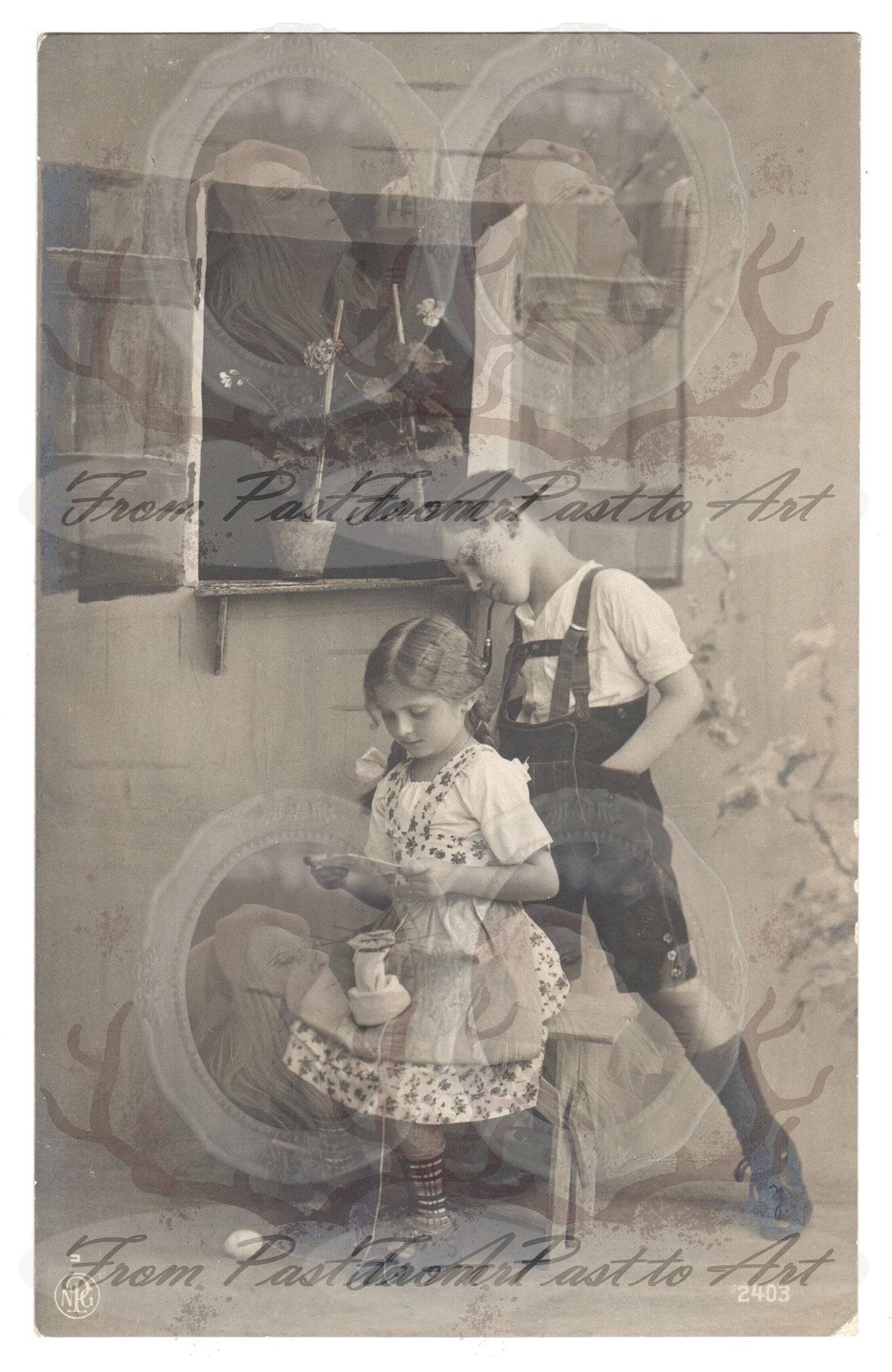 x 8 Authentic Vintage French Postcards - Handwritten Antique - New Year- Baby-Children-Occasions- 600dpi Scans - Out of Collection of more than 400 postcards