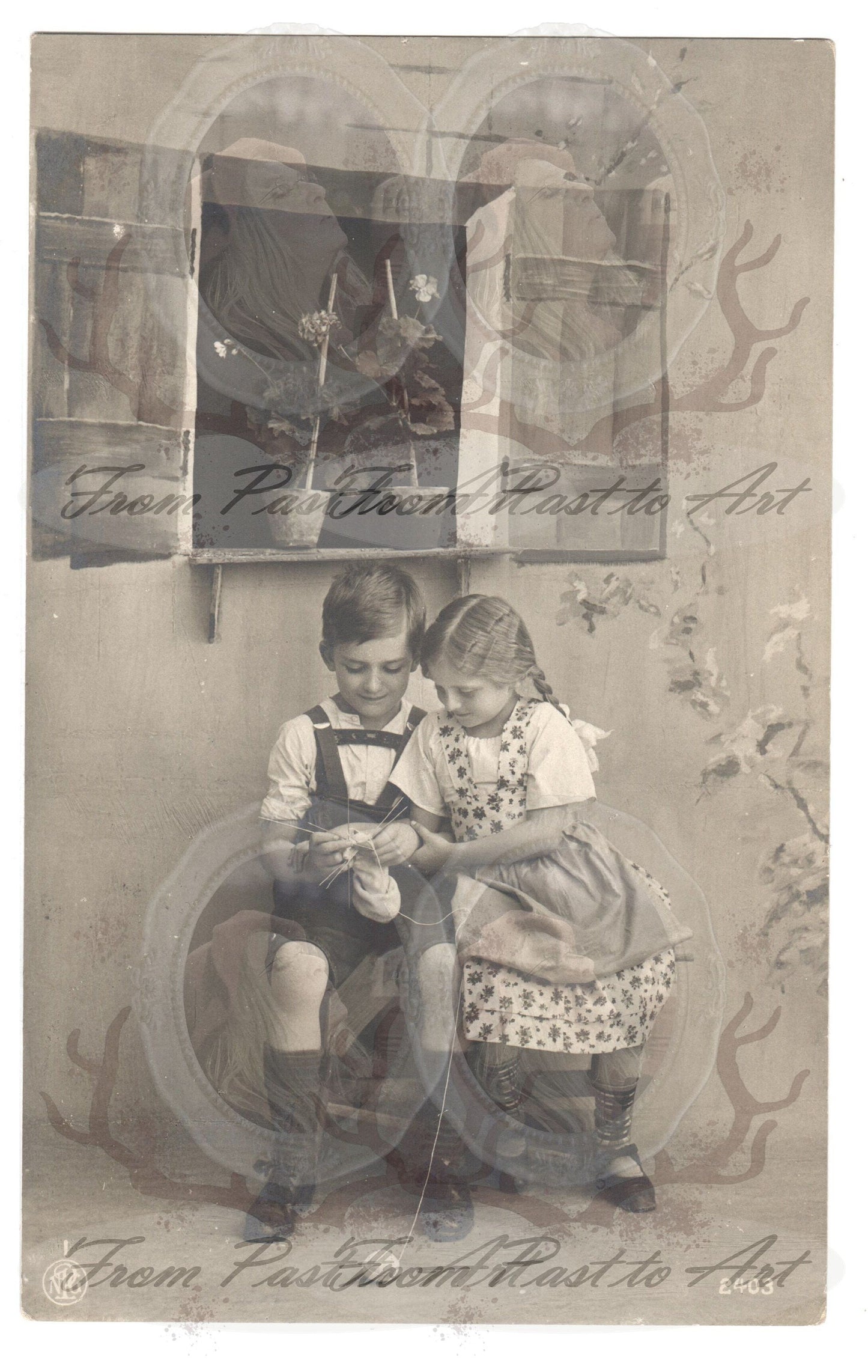 x 8 Authentic Vintage French Postcards - Handwritten Antique - New Year- Baby-Children-Occasions- 600dpi Scans - Out of Collection of more than 400 postcards