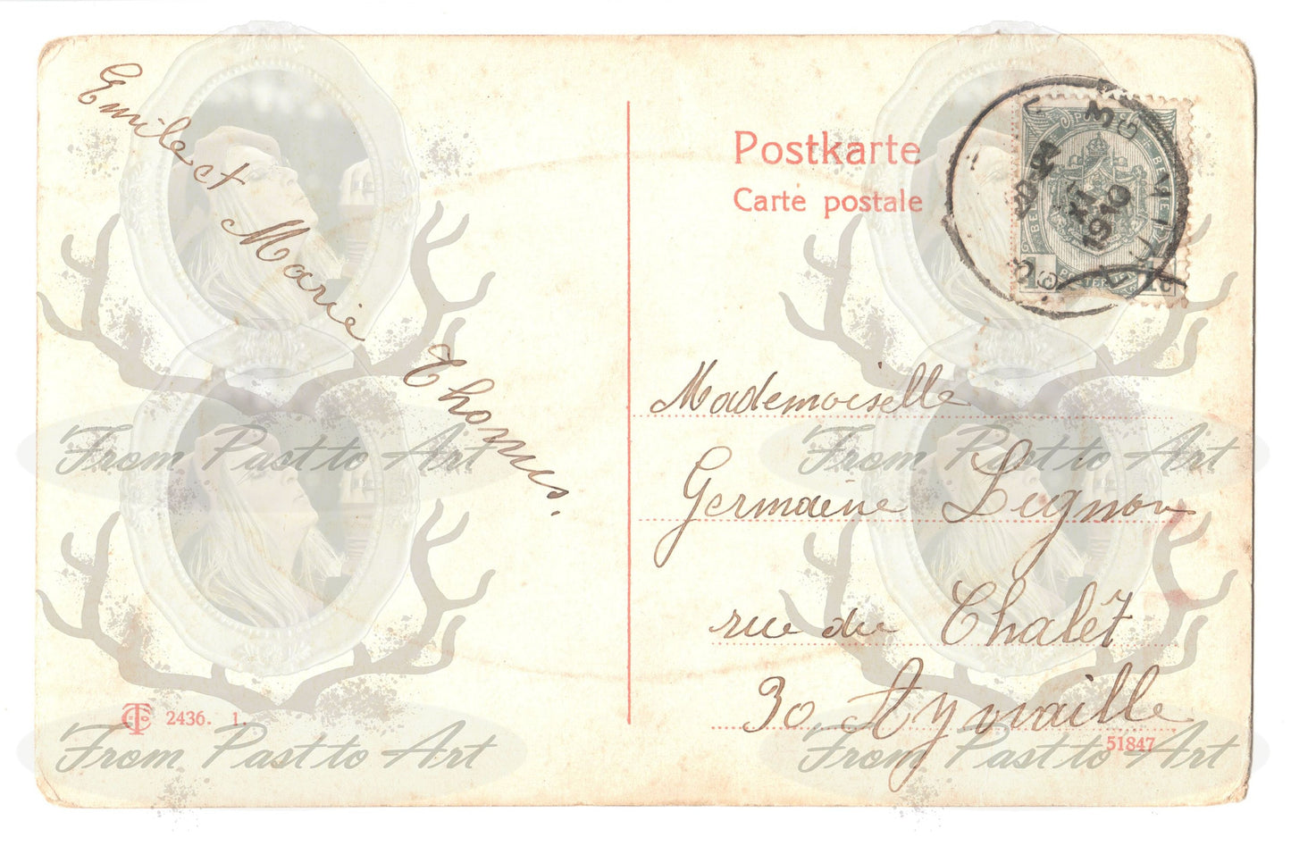 x 8 Authentic Vintage French Postcards - Handwritten Antique - Baby-Children-Occasions- Easter 600dpi Scans - Out of Collection of more than 400 postcards
